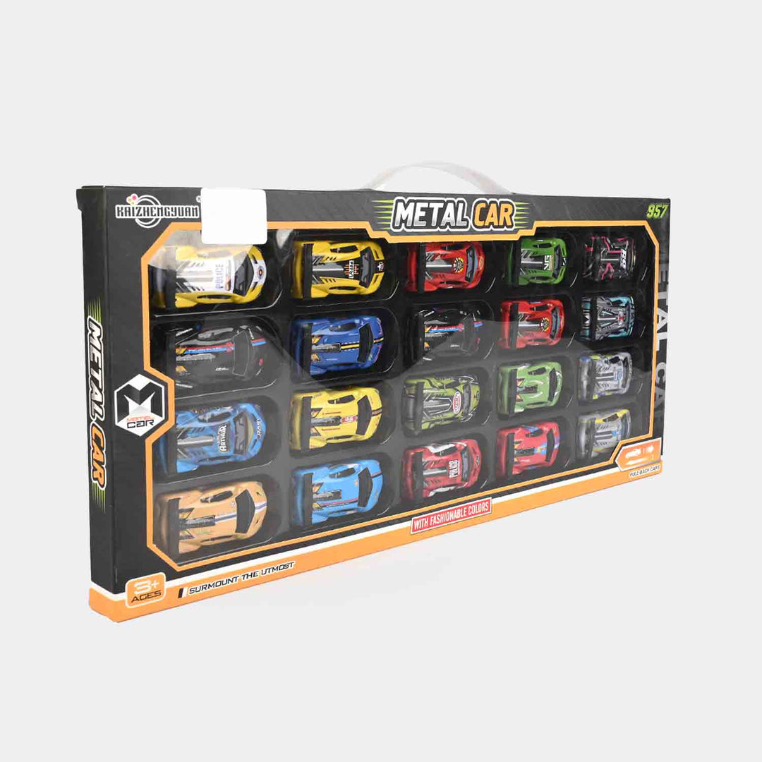 20-Piece Metal Car Racing Set