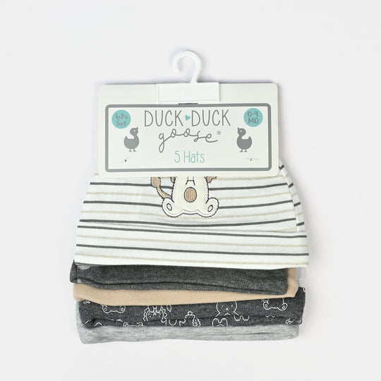 Newborn Soft Cotton Baby Cap Set (5-Pack)