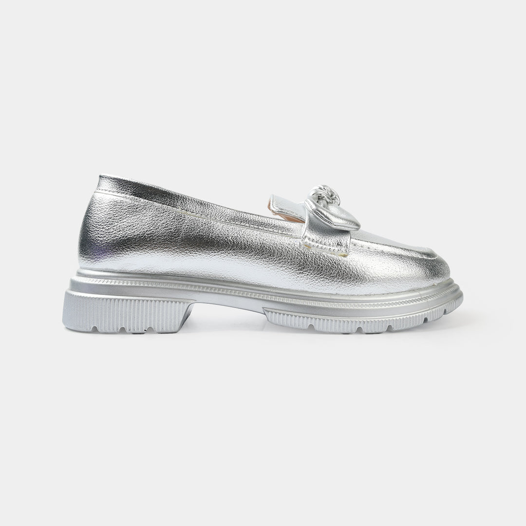 Girls Loafer ZP-145-SILVER
