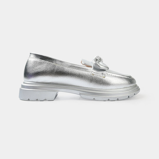 Girls Loafer ZP-145-SILVER