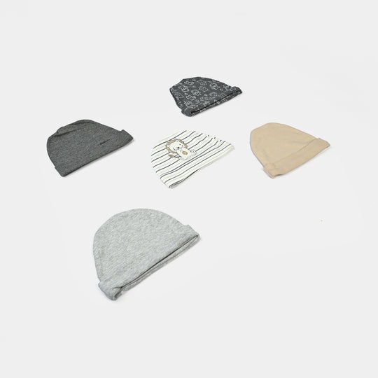 Newborn Soft Cotton Baby Cap Set (5-Pack)