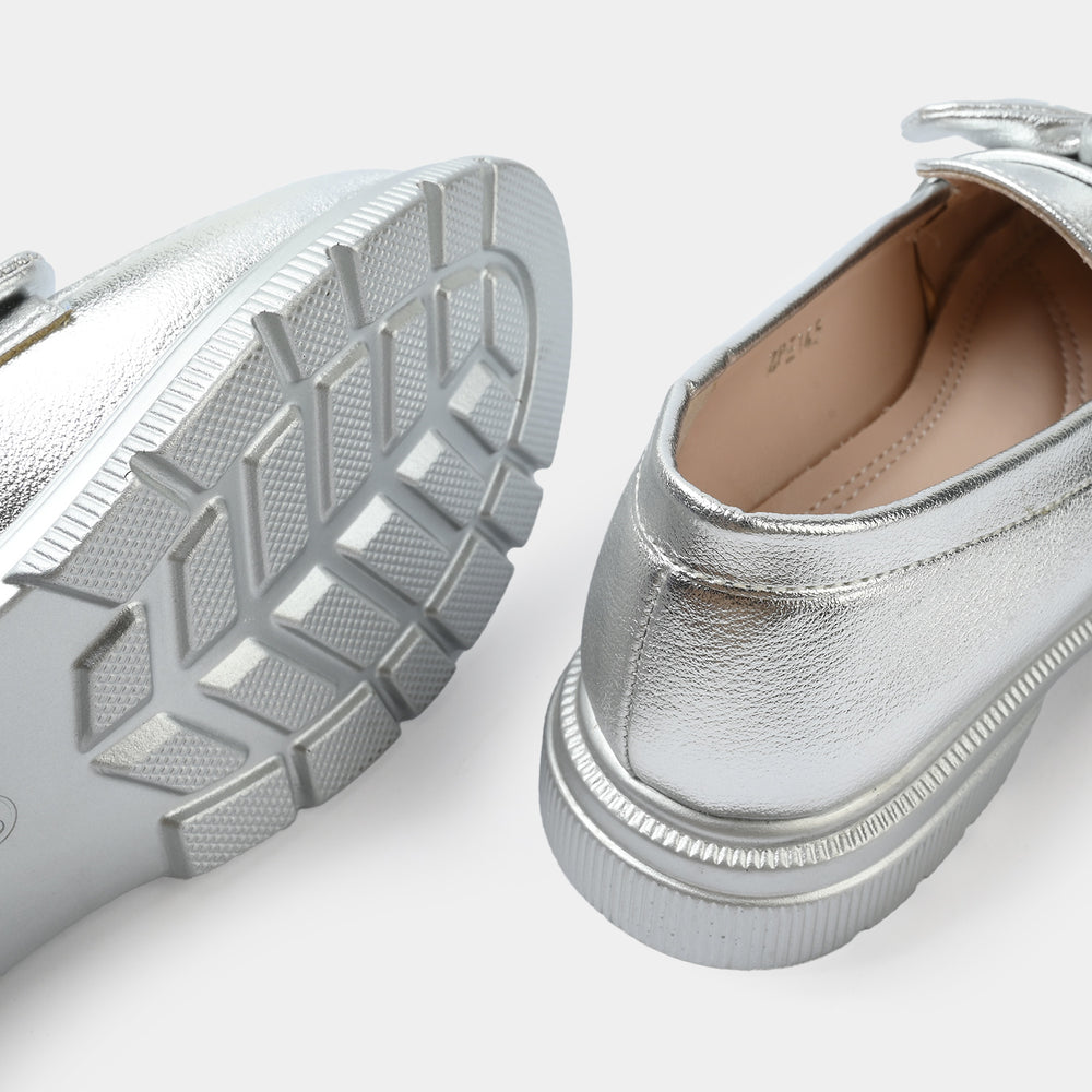 Girls Loafer ZP-145-SILVER