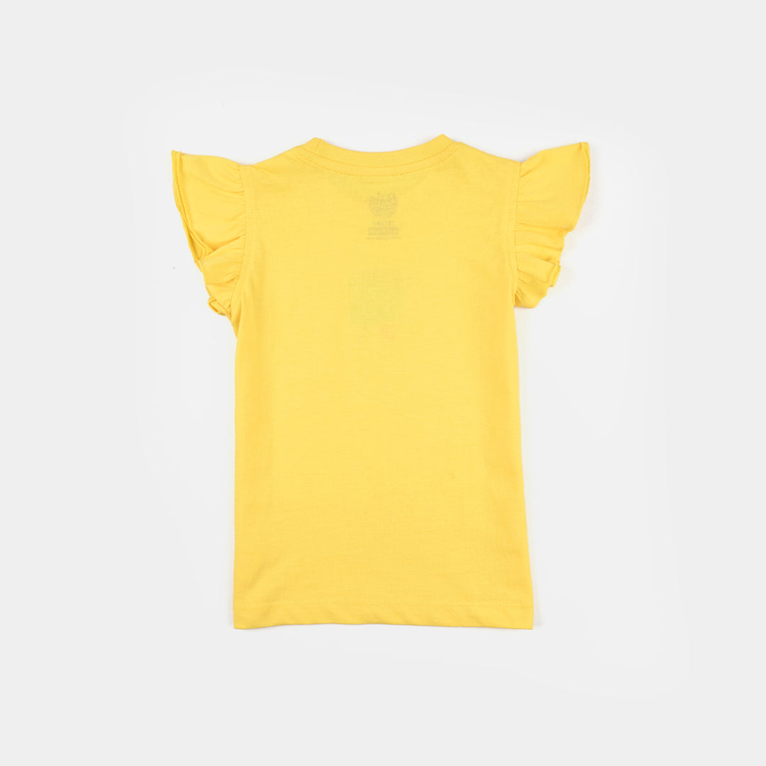 Infant Girls Cotton Jersey T-Shirt (KEEP YOUR HEAD UP) - Yellow