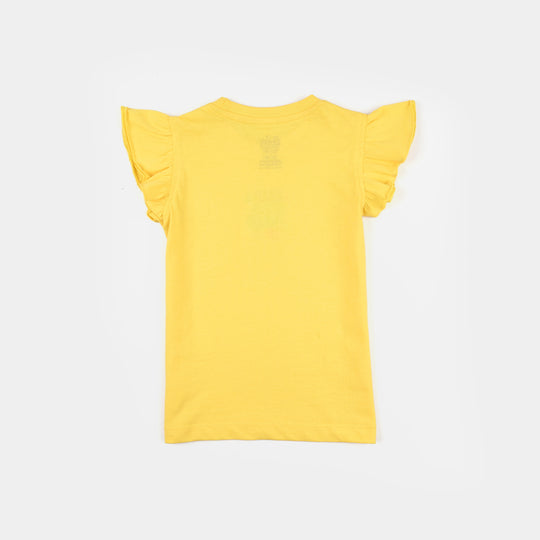 Infant Girls Cotton Jersey T-Shirt (KEEP YOUR HEAD UP) - Yellow
