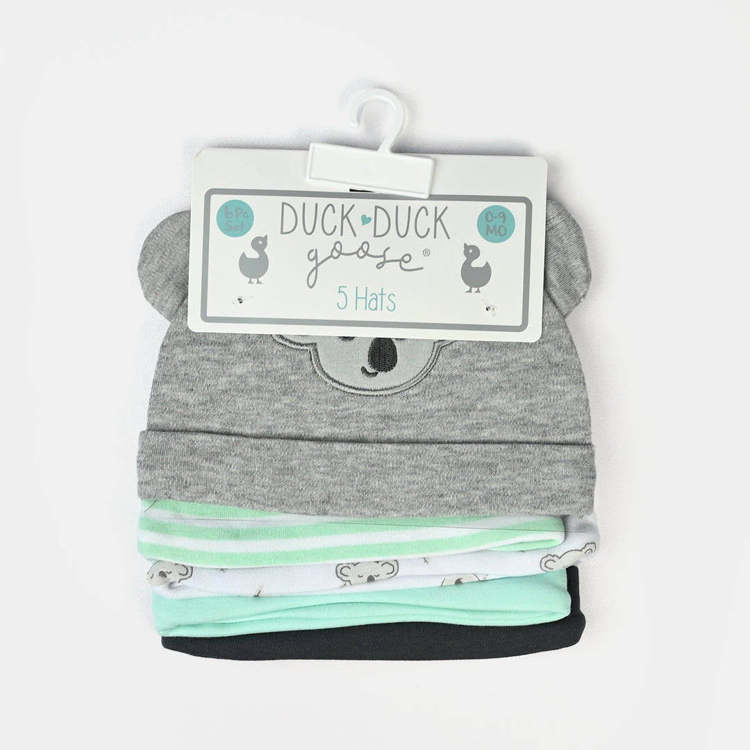 Newborn Soft Cotton Baby Cap Set (5-Pack)
