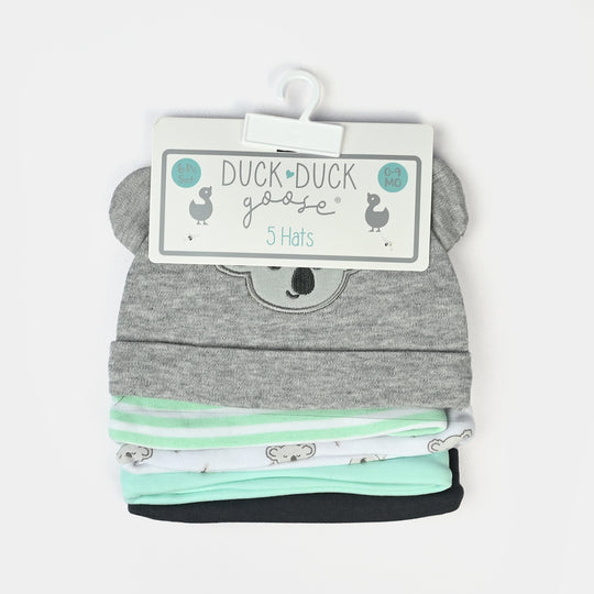 Newborn Soft Cotton Baby Cap Set (5-Pack)