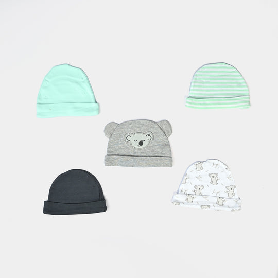 Newborn Soft Cotton Baby Cap Set (5-Pack)