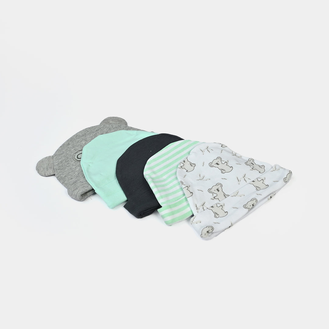 Newborn Soft Cotton Baby Cap Set (5-Pack)