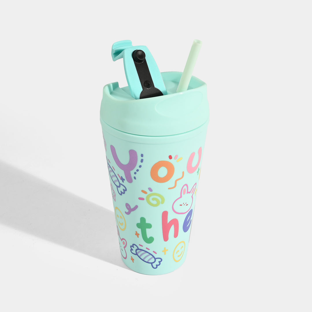 Fluted Cold Cup Tumbler with Straw