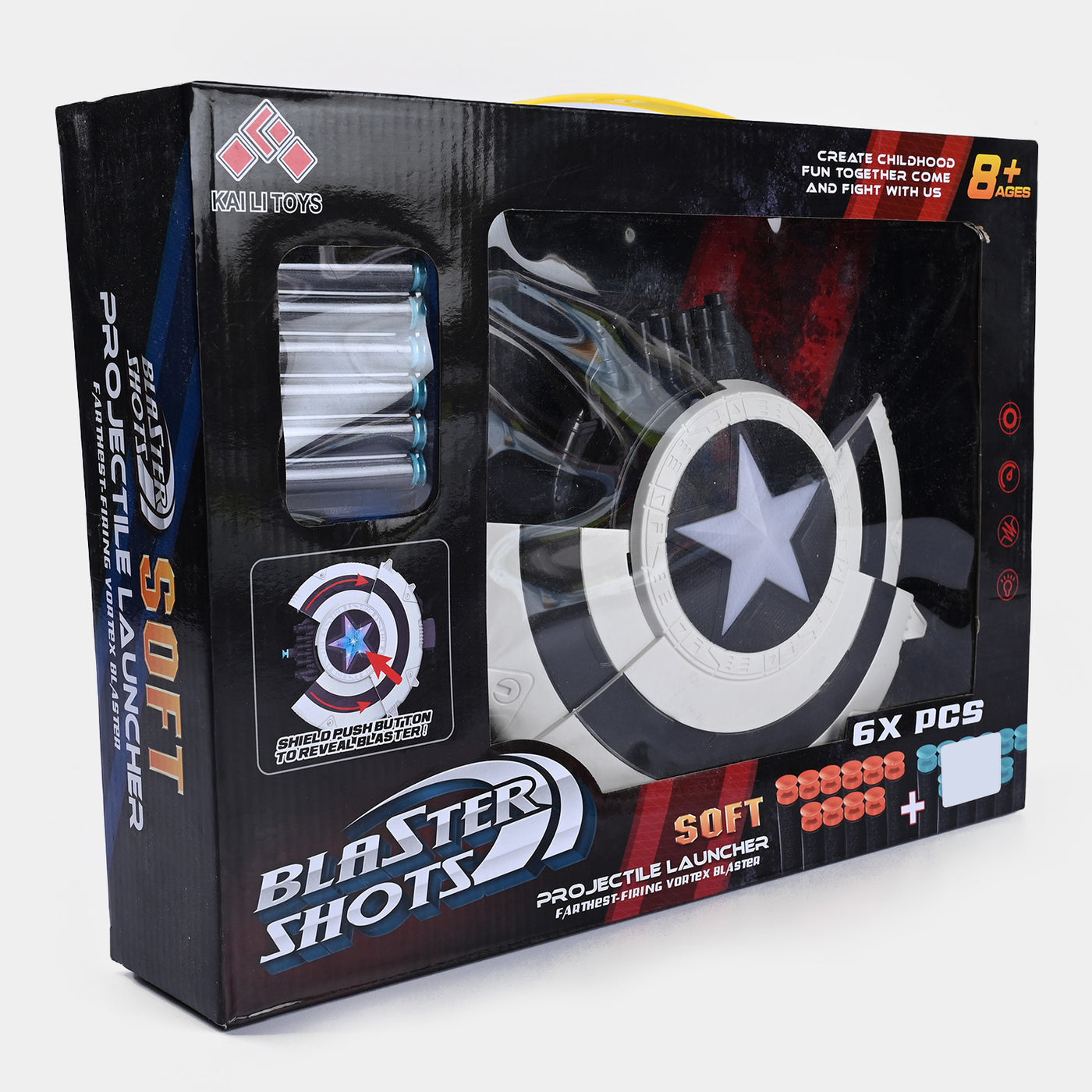 Blaster Shoot Shield Launch Play Set with Soft Bullets'