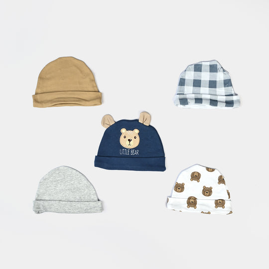 Newborn Soft Cotton Baby Cap Set (5-Pack)