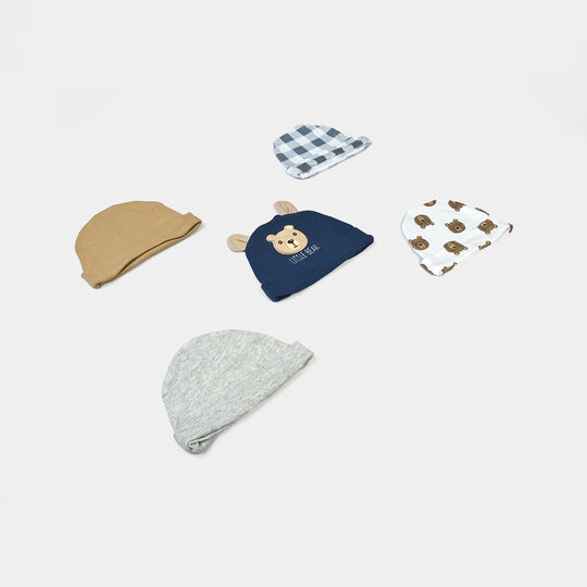 Newborn Soft Cotton Baby Cap Set (5-Pack)
