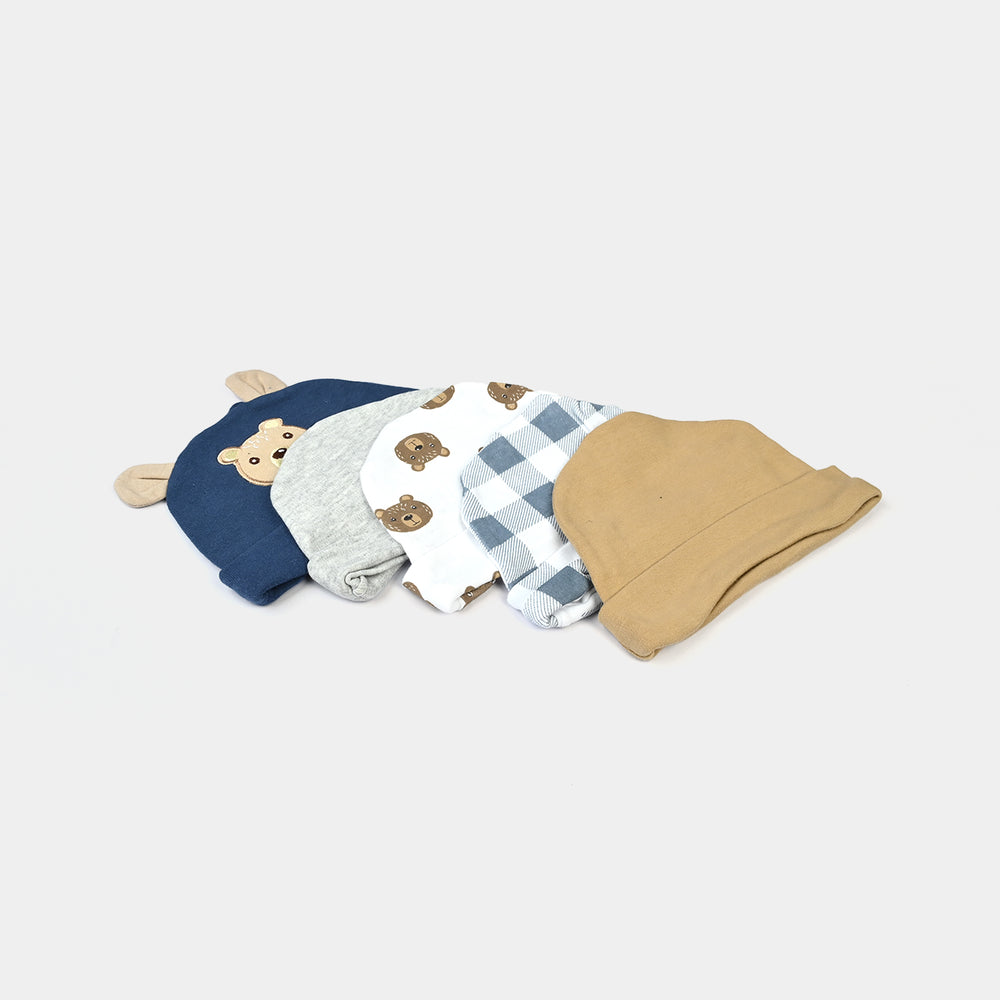 Newborn Soft Cotton Baby Cap Set (5-Pack)