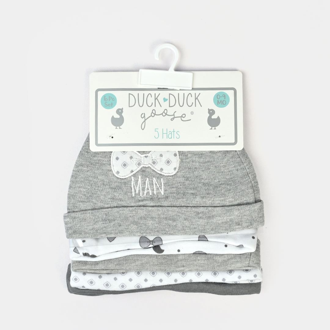 Newborn Soft Cotton Baby Cap Set (5-Pack)