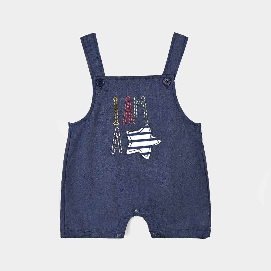 Infant Unisex Cotton Interlock Suit-Navy/White