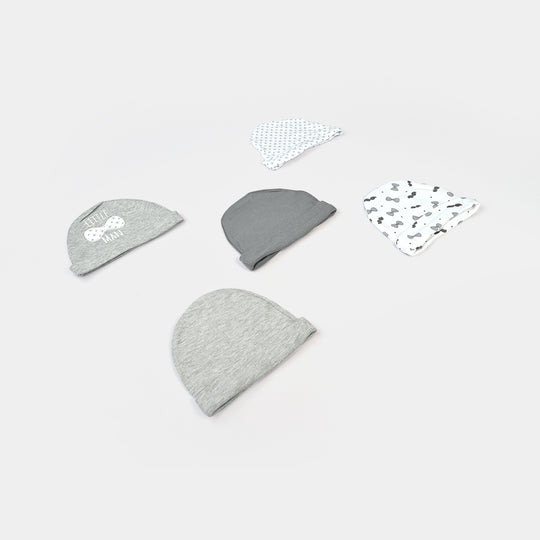 Newborn Soft Cotton Baby Cap Set (5-Pack)