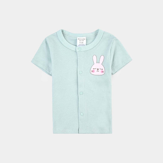 Infant Girls Cotton Interlock Set-White/Mint