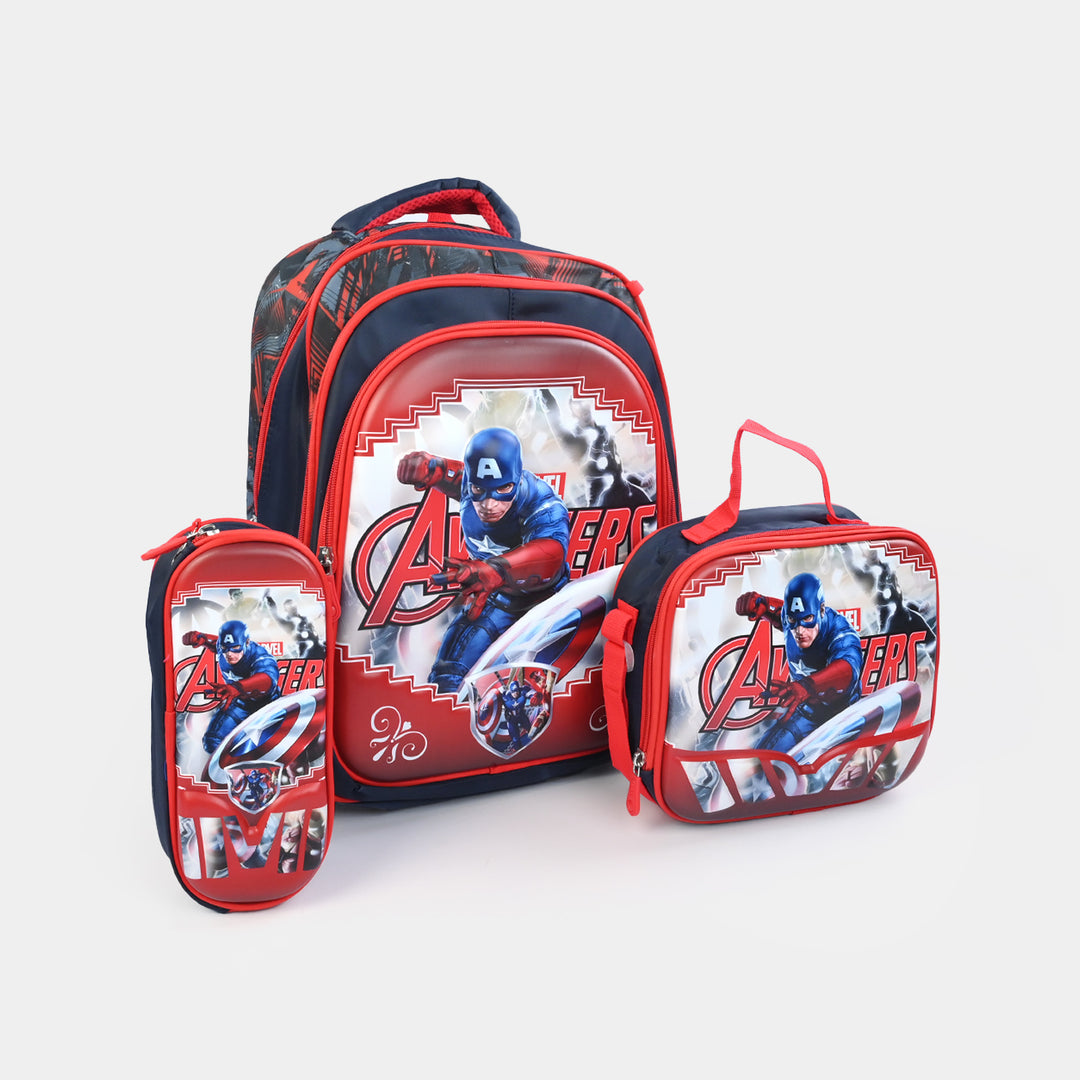 16" 3D Embossed School Bag Set | Grade 1-4