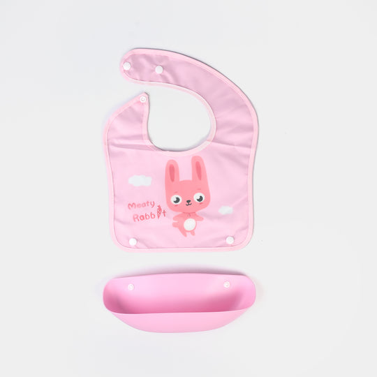 PLASTIC BIB WITH HOLDER FOR BABIES