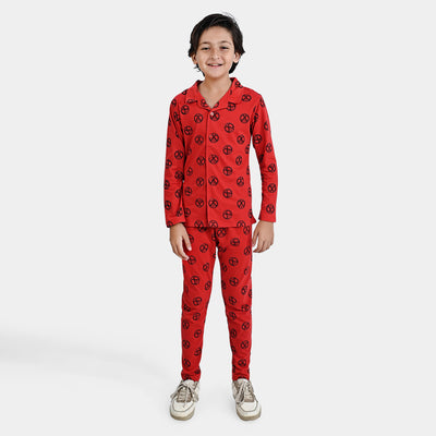 Boys Poly Cotton Jersey Knitted Nightwear Spidey-HR Red