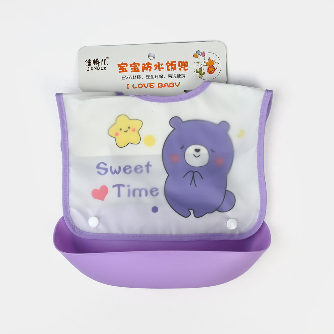 PLASTIC BIB WITH HOLDER FOR BABIES