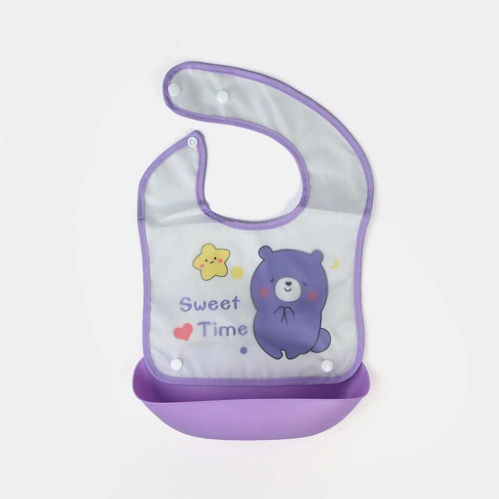 PLASTIC BIB WITH HOLDER FOR BABIES