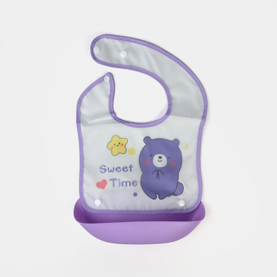 PLASTIC BIB WITH HOLDER FOR BABIES
