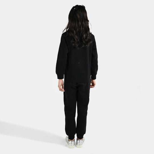 Girls Fleece 2 Piece Suit Character-BLACK