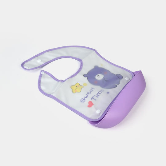 PLASTIC BIB WITH HOLDER FOR BABIES