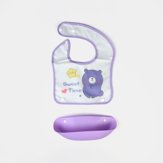 PLASTIC BIB WITH HOLDER FOR BABIES