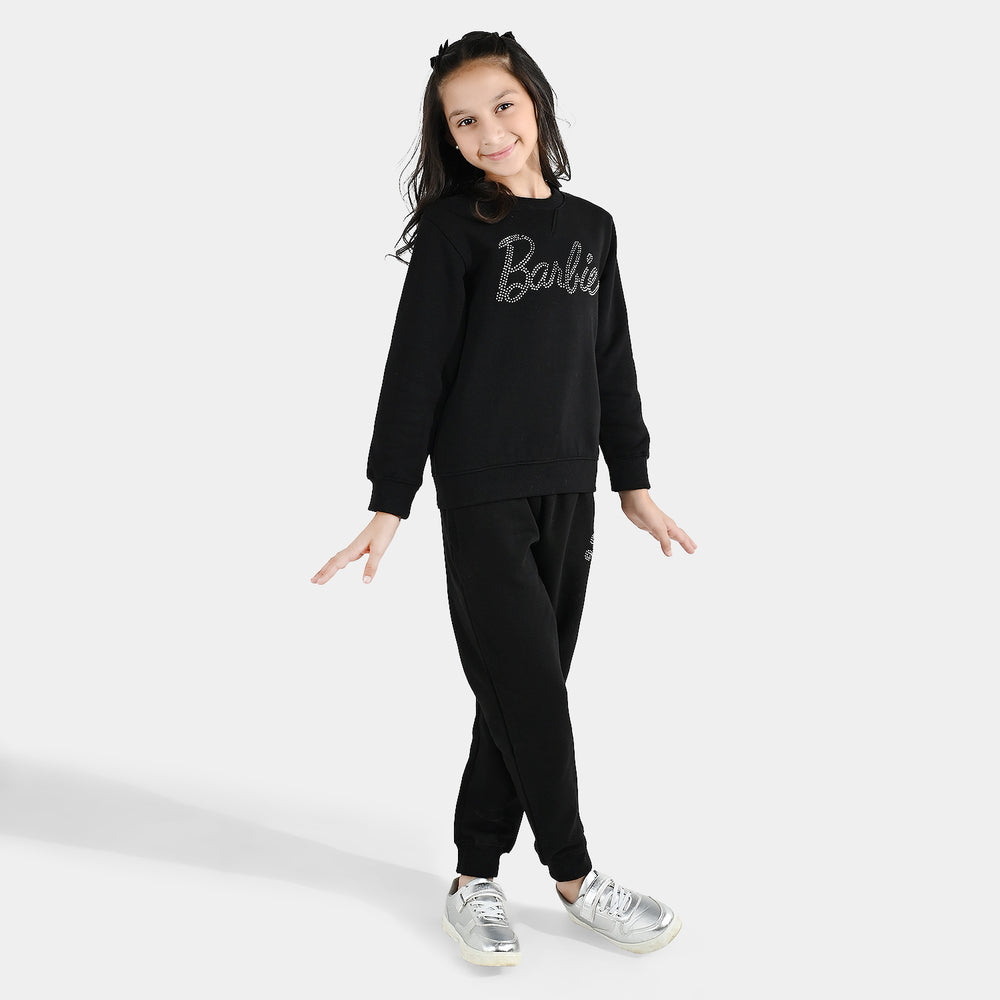 Girls Fleece 2 Piece Suit Character-BLACK