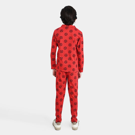 Boys Poly Cotton Jersey Knitted Nightwear Spidey-HR Red