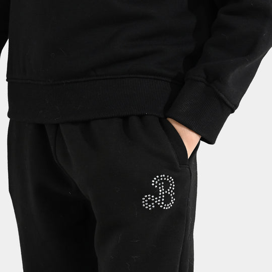Girls Fleece 2 Piece Suit Character-BLACK
