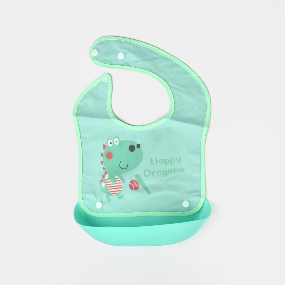 PLASTIC BIB WITH HOLDER FOR BABIES