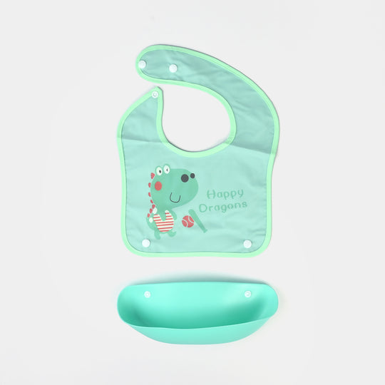 PLASTIC BIB WITH HOLDER FOR BABIES