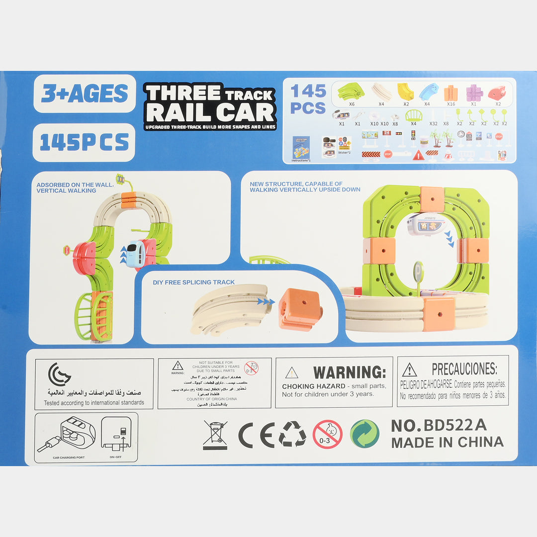 Rail Car Anti-Gravity Flexible Track Playset | 145PCs