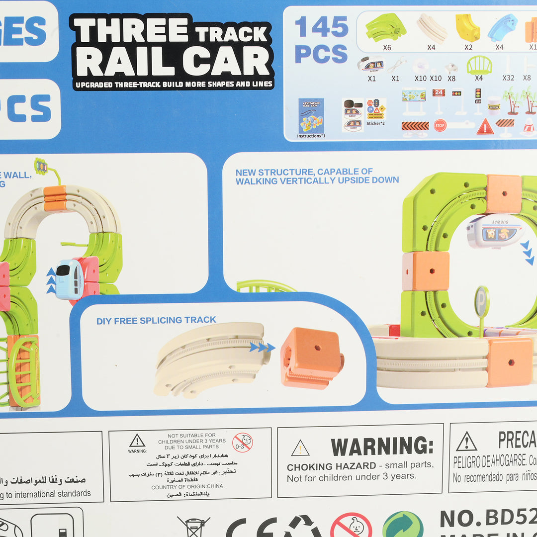 Rail Car Anti-Gravity Flexible Track Playset | 145PCs