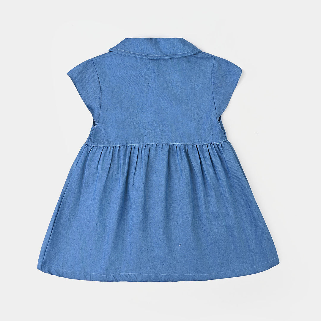 Infant Girls Cotton Suit-Blue/White