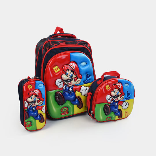 16" 3D Embossed School Bag Set | Grade 1-4