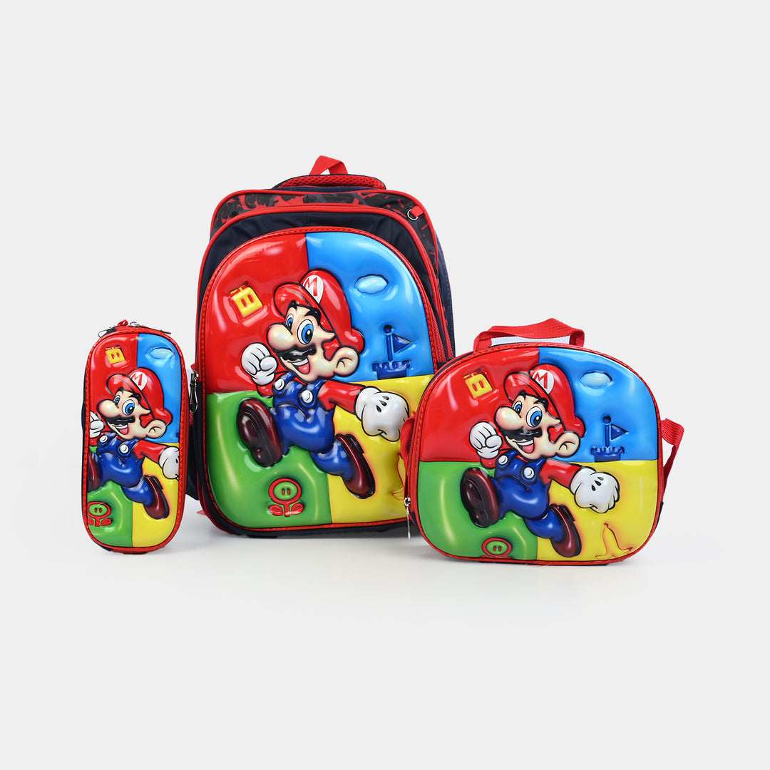 16" 3D Embossed School Bag Set | Grade 1-4