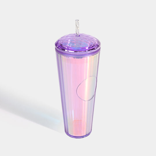 Fluted Cold Cup Tumbler with Straw