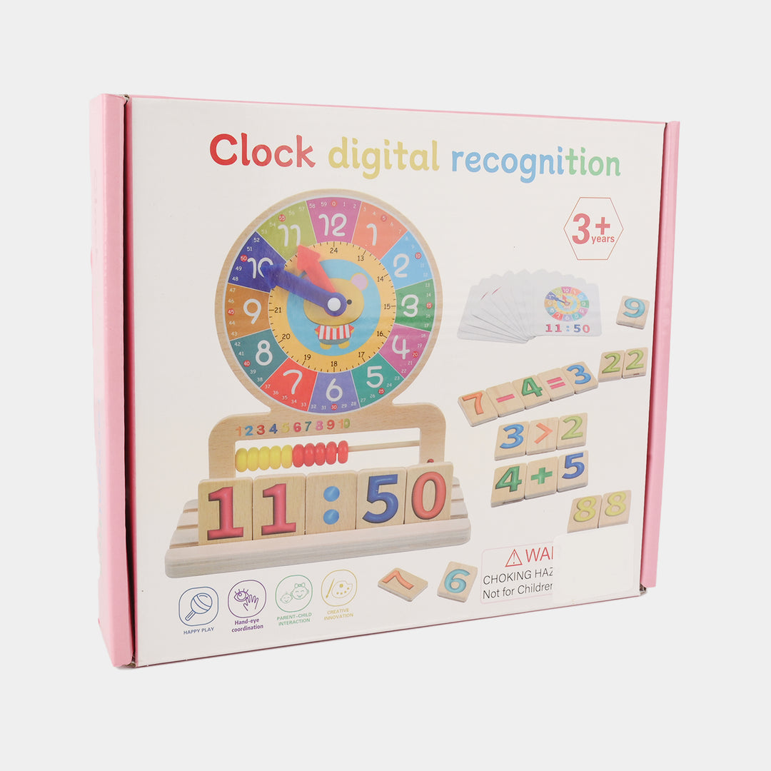 Wooden Educational Clock Digital Recognition Toy