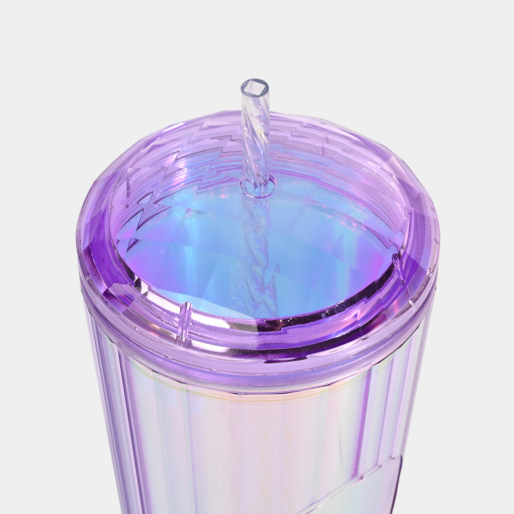 Fluted Cold Cup Tumbler with Straw