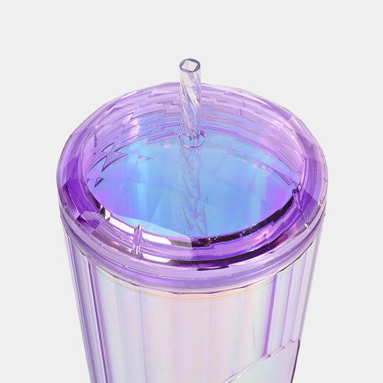 Fluted Cold Cup Tumbler with Straw