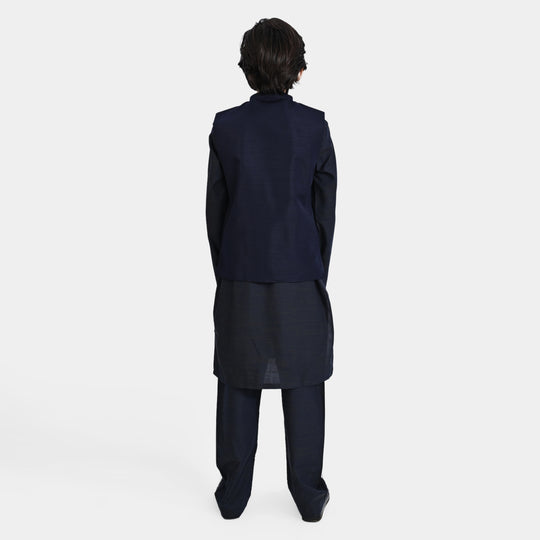 Boys Poly Viscose 3 Piece Suit (Royal)-R/Blue