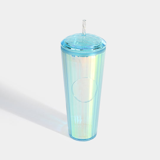 Fluted Cold Cup Tumbler with Straw