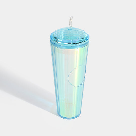 Fluted Cold Cup Tumbler with Straw