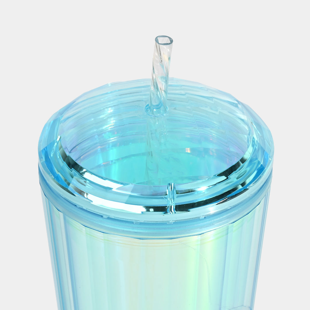 Fluted Cold Cup Tumbler with Straw