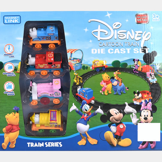 Cartoon Die-Cast Train & Track Set