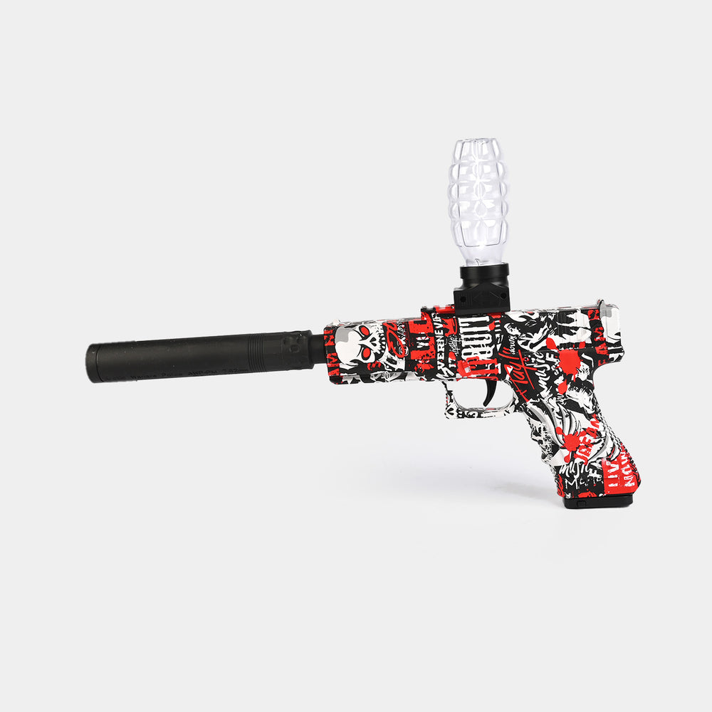 Kids High Speed Gel Ball Blaster Gun with Silencer – Red/Black